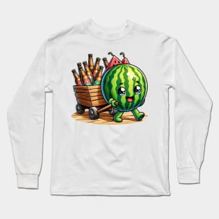 Watermelon Beer Wagon - The Refreshing Party Rollout Long Sleeve T-Shirt